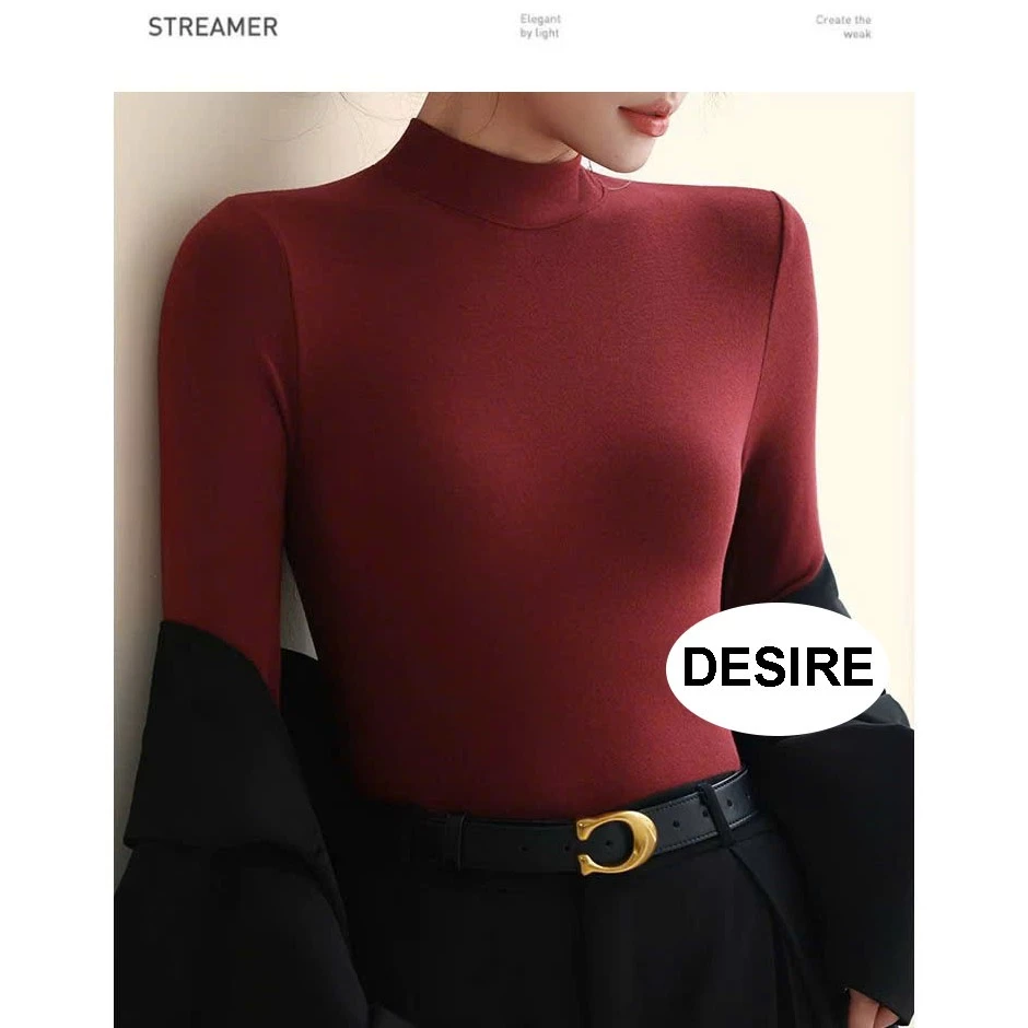 Desire Store, Áo Thun Cổ Lọ Dài Tay Giữ Ấm Mùa Đông, Chất Liệu Thun Lạnh Co Giãn 4 Chiều, Thời Trang Nữ Cao Cấp DESIRE K2219 image 4 of 11