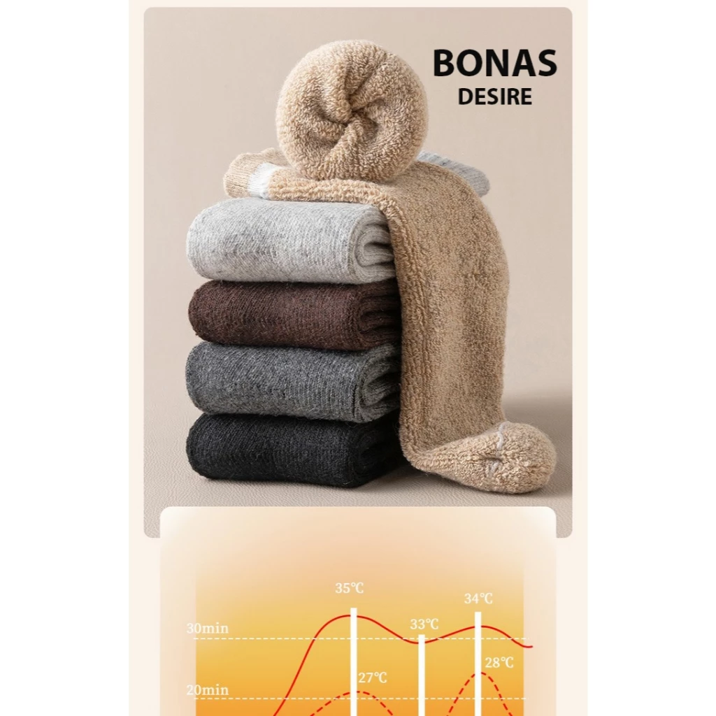 Desire Store, Combo Tất len dày siêu ấm chính hãng BONAS Style Nhật Bản phong cách đơn giản sang trọng MW-1884 image 8 of 14