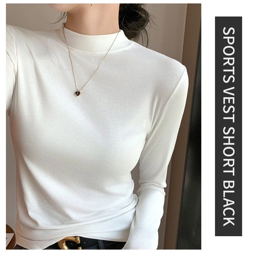 Desire Store, Áo thun dài tay cổ lọ cổ cao lửng chất thun len mềm mại ấm áp mùa thu đông H535 image 4 of 13