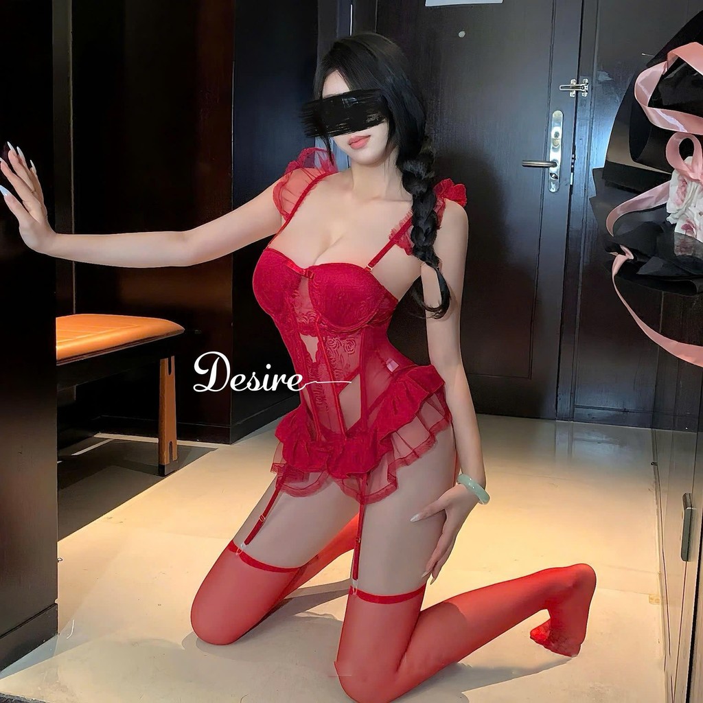 Desire Store, Đầm Ngủ Bodysuit Ren liền thân cánh tiên cosplay xuyên thấu gợi cảm cho nữ VN-1738 image 6 of 14