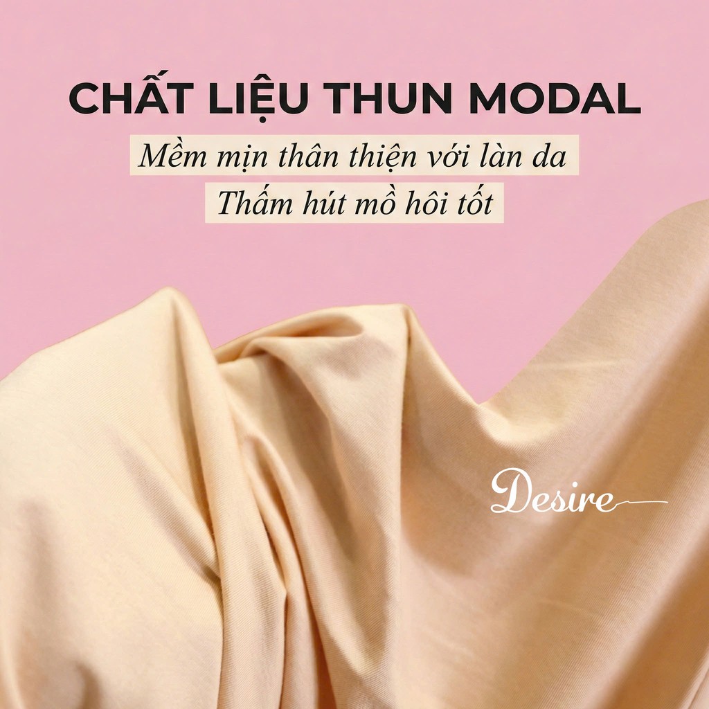 Desire Store, Đầm thun sát nách vải modal (Gỗ sồi) dáng ôm cổ tim mịn mát mùa hè BTM-1012 image 7 of 26