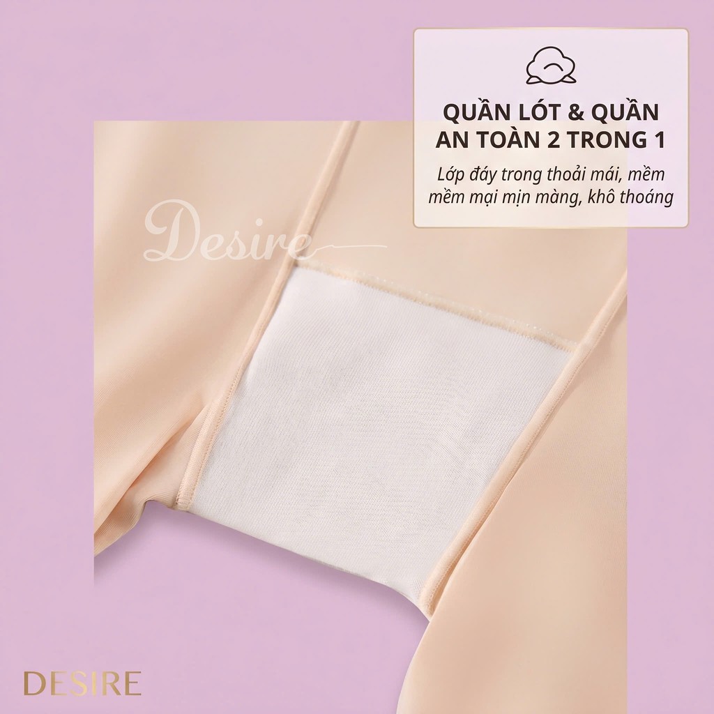 Desire Store, Quần đùi mặc váy chất su lụa lạnh không đường viền chính hãng MYC HOME QL-021 image 3 of 18