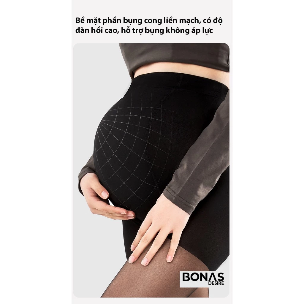 Desire Store, Tất quần mỏng 15D bigsize cho bà bầu có nút điều chỉnh rộng bụng thoải mái hàng chính hãng BONAS T-018 image 7 of 11