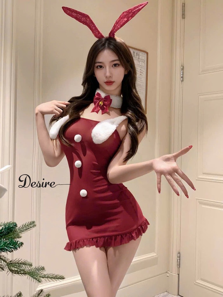 Desire Store, Váy ngủ Cosplay Cô nàng thỏ chủ đề giáng sinh Noel phong cách gợi cảm quyến rũ DESIRE VN-6320 image 6 of 9