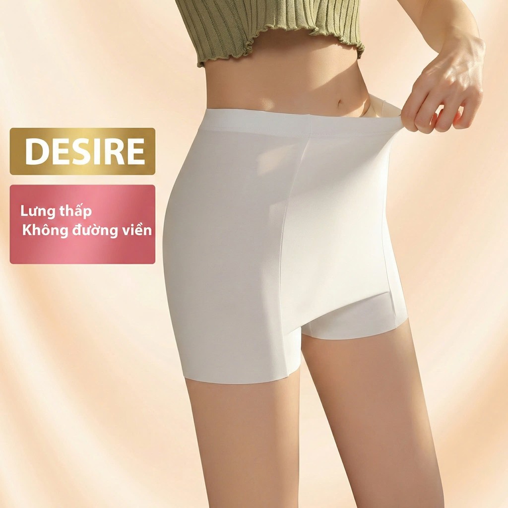 Desire Store, Quần Đùi Mặc Váy Có Vạt Chống lộ chất SU LỤA Không đường viền Thoáng Mát Quần bảo hộ DESIRE QL-027 - Trắng lưng thấp, M image 11 of 22