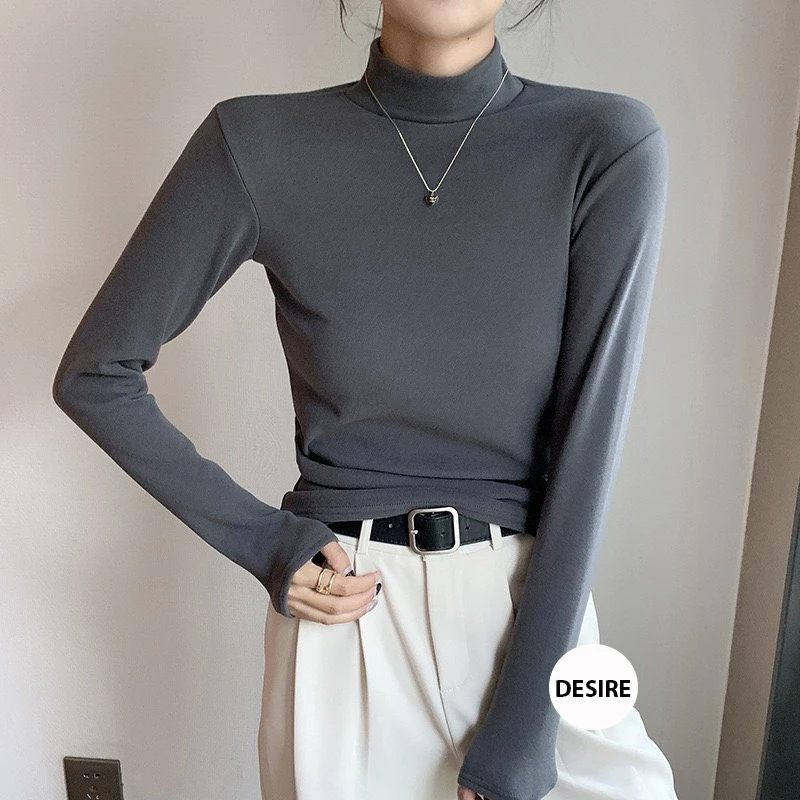 Desire Store, Áo cổ lọ chất Nhung hai mặt siêu mịn giữ nhiệt mùa đông ấm áp DESIRE H319 - Xám ghi, XL image 12 of 13