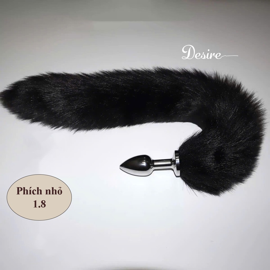 Desire Store, [Kèm dầu bôi trơn] Đuôi Cáo Cosplay Gắn Nút Kim Loại Hậu Môn - Phụ Kiện Hậu Môn Kim Loại Đai Khóa Sexy DESIRE- 0110 (Fox Tail Cosplay with Metal Anal Plug – Sexy Metal Anal Accessory DESIRE-0110) - Đuôi màu đen (Phích nhỏ 1.8) image 9 of 11