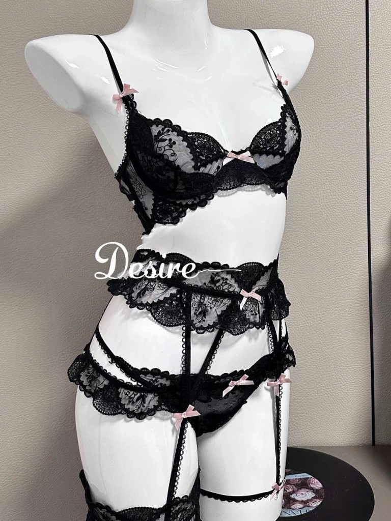Desire Store, T198 Set nội y - Bộ lót ren liền thân có gọng ngực đầy đủ phụ kiện sexy xuyên thấu HÀNG QC CAO CẤP DESIRE image 9 of 14
