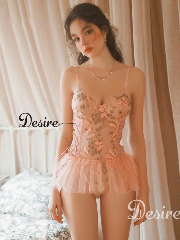 Desire Store, Bodysuit Ren Thêu Hoa Sexy - Đồ Ngủ Liền Thân Xuyên Thấu Gợi Cảm Phong Cách Nàng Thơ DESIRE 1306 image 8 of 12