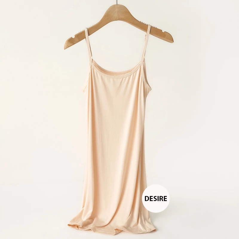 Desire Store, Váy hai dây Váy mặc lót chất thun modal (Gỗ sồi) dáng ôm body cổ ngang có TĂNG ĐƠ điều chỉnh DESIRE VN-062 - Nude dài 100cm, XL image 30 of 30