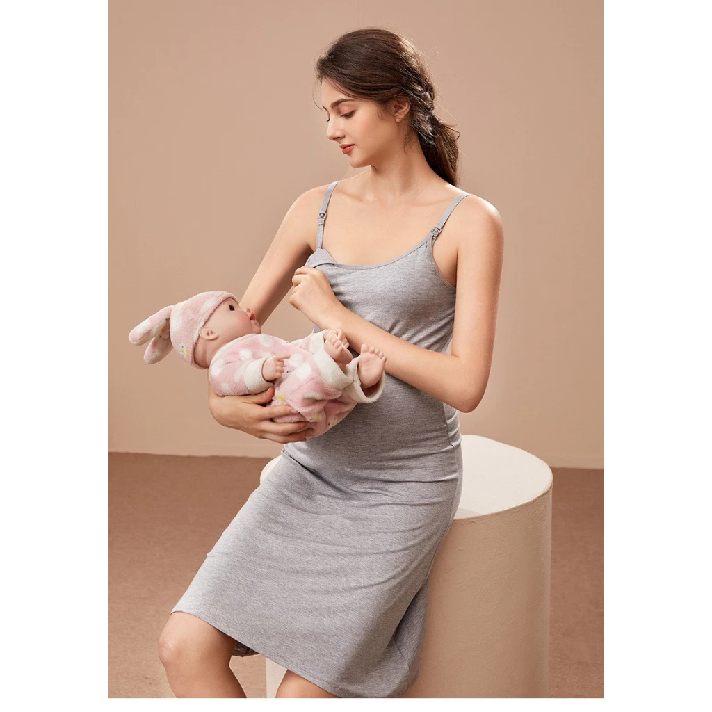 Desire Store, Đầm Bầu Hai Dây Có Sẵn Lót Ngực Và Nút Mở Cho Bé Bú Tiện Lợi DESIRE VN-074 image 8 of 12