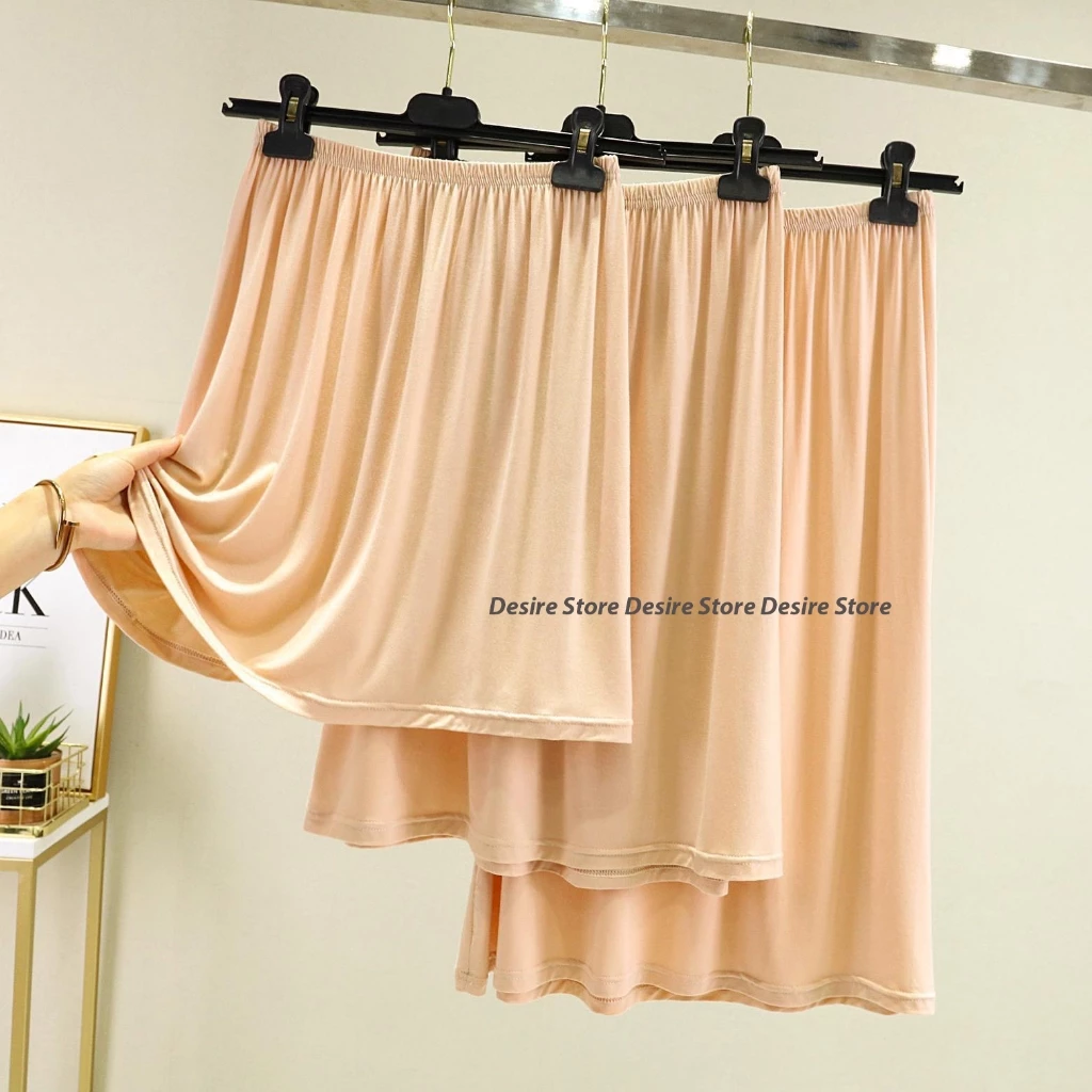 Desire Store, Chân Váy lót thun modal  (gỗ sồi) dáng xòe rộng thoải mái - Chân váy mặc lót thun mịn mát Desire VN-064-2 - Be 60cm trơn, XL image 11 of 24