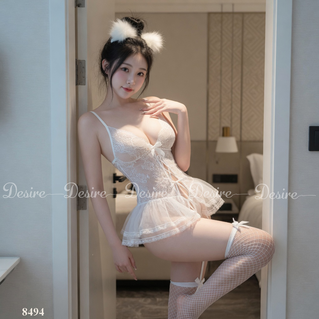 Desire Store, Váy ngủ liền thân - Bodysuit ren đan dây chéo gọi cảm sexy DESIRE 8494 image 12 of 33