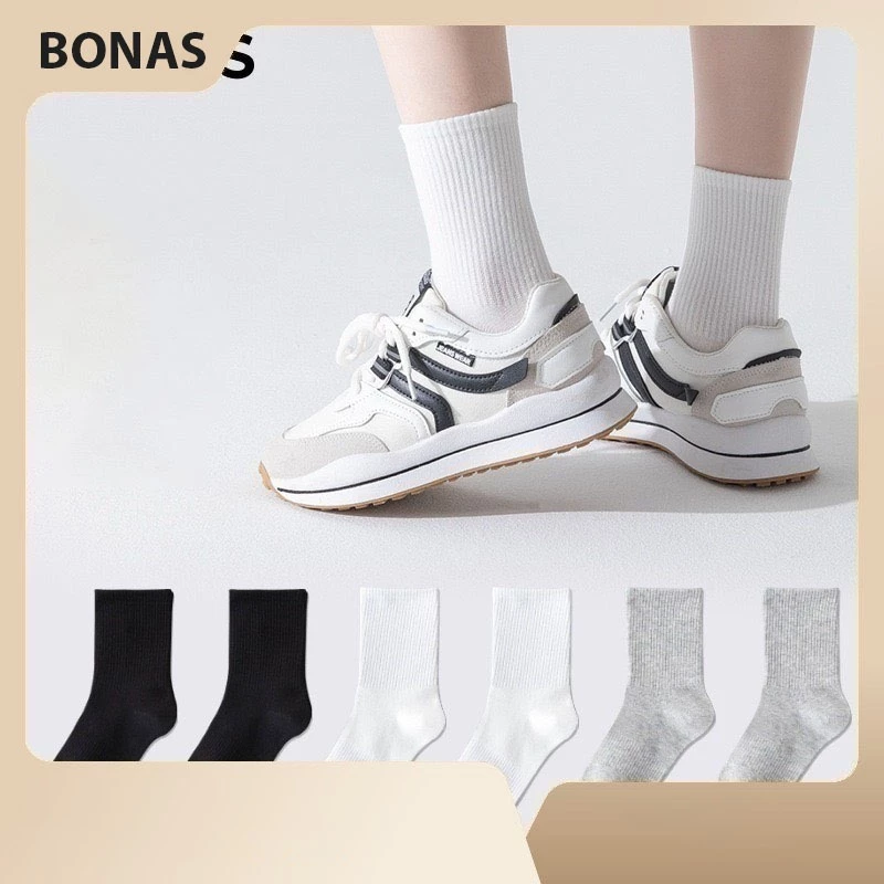 Desire Store, Tất len unisex nam nữ chính hãng BONAS Style Nhật Bản chất đẹp cao cấp phong cách đơn giản sang trọng MW 1837 image 1 of 18