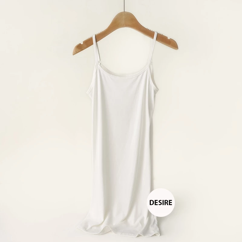 Desire Store, Váy hai dây Váy mặc lót chất thun modal (Gỗ sồi) dáng ôm body cổ ngang có TĂNG ĐƠ điều chỉnh DESIRE VN-062 - Trắng dài 100cm, XL image 24 of 30
