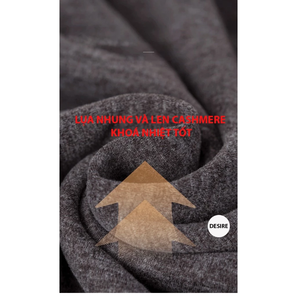 Desire Store, Đồ bộ giữ nhiệt nam lót Len Cashmere cổ cao ấm áp mùa đông cao cấp siêu nhẹ dành cho nam giới DGN-03 image 4 of 12