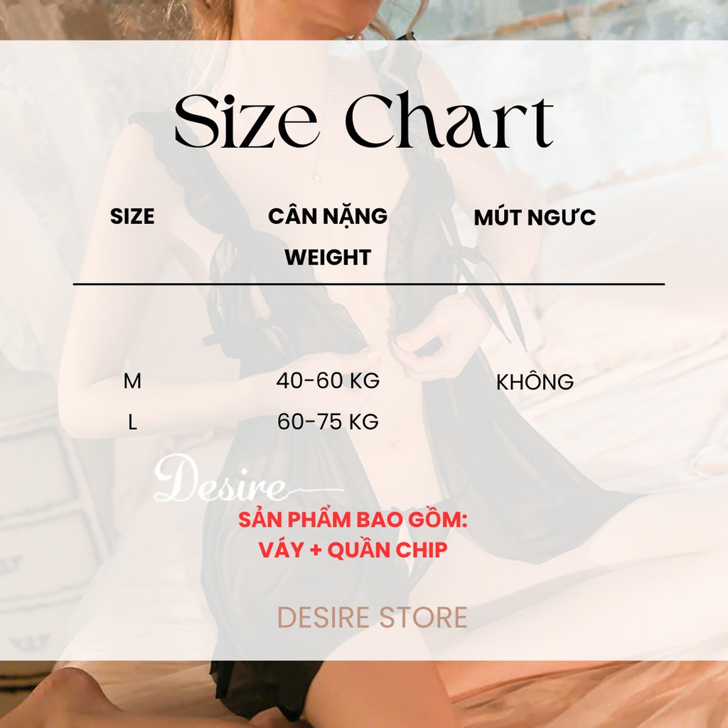 Desire Store, [40-75KG] Váy ngủ bigsize ren sexy cài trước kèm chip DESIRE 8471 HÀNG QC LOẠI 1 CHUẨN XỊN - View image 10 of 14