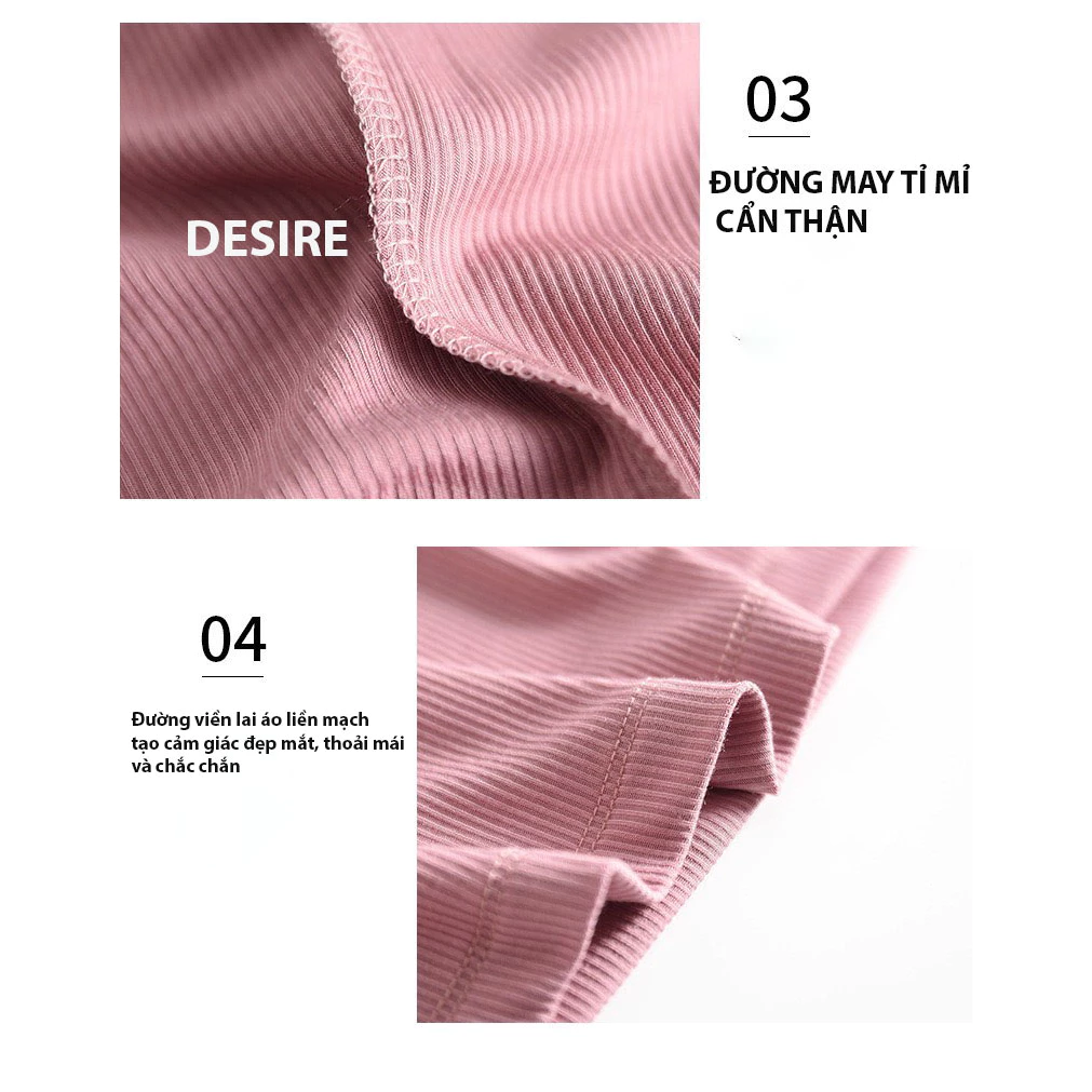 Desire Store, Áo thun cổ lọ ngắn tay thun Modal gân mềm DESIRE A112 image 7 of 14