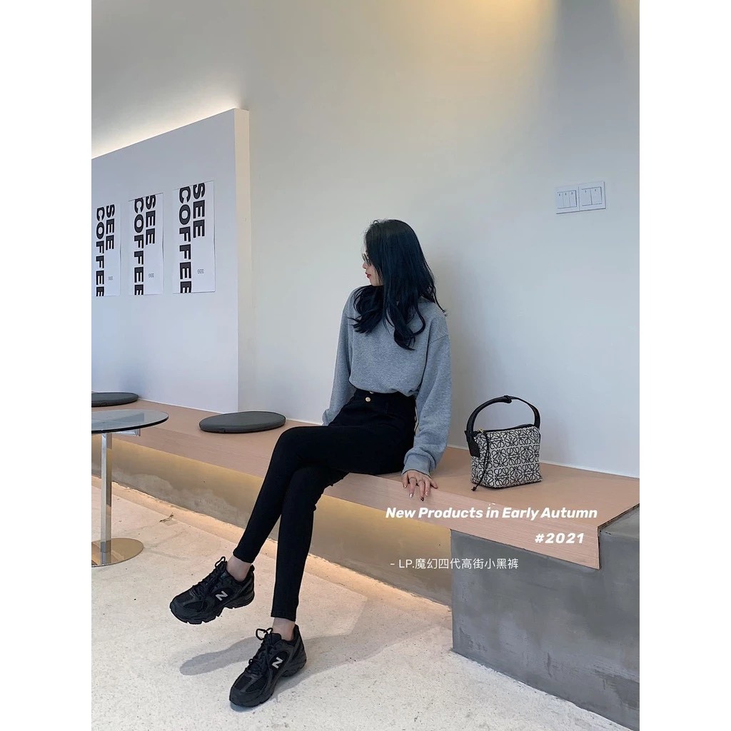 Desire Store, [Kèm hình thật] Sale lẻ size Quần Kaki Đen lưng cao hot trend hách dáng hàng cao cấp chất dày dặn chuẩn image 2 of 9