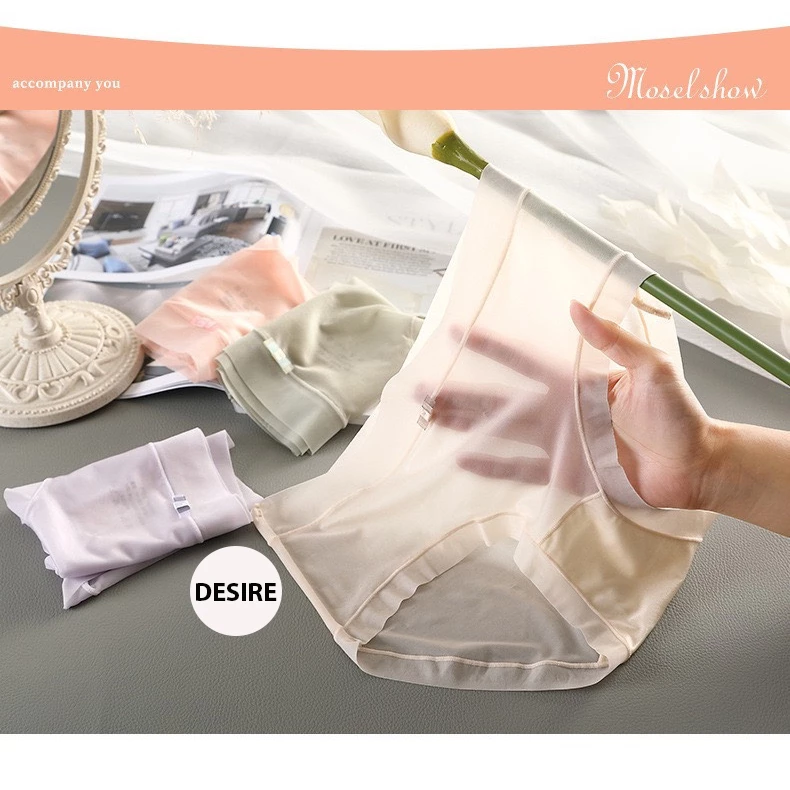 Desire Store, Quần lót Cotton Lụa không đường viền trơn màu mềm mịn mát phong cách sang trọng nhã nhặn QL-031 image 7 of 17