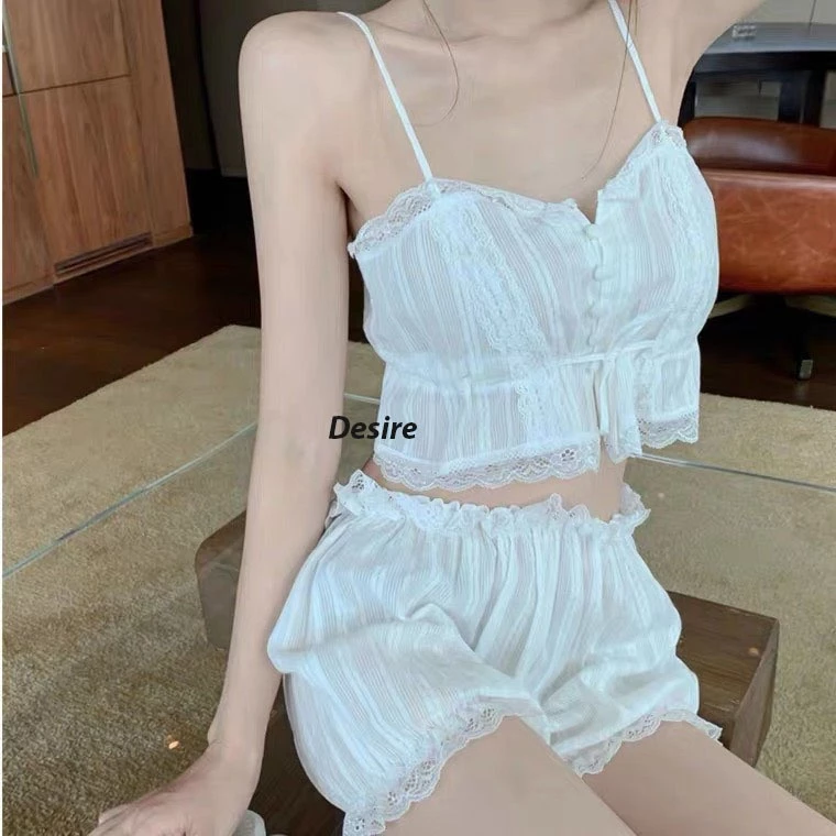 Desire Store, Đồ bộ mặc nhà hai dây đũi trắng mát mịn mùa hè DBN-9002 - Trắng, L image 9 of 9