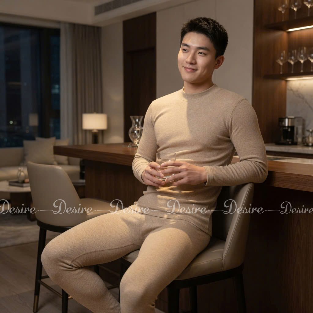 Desire Store, Đồ bộ giữ nhiệt nam lót Len Cashmere cổ cao ấm áp mùa đông cao cấp siêu nhẹ dành cho nam giới DGN-03 (Men's ultra-lightweight thermal set with warm cashmere-blend lining and high-neck design for winter. DGN-03) image 45 of 51