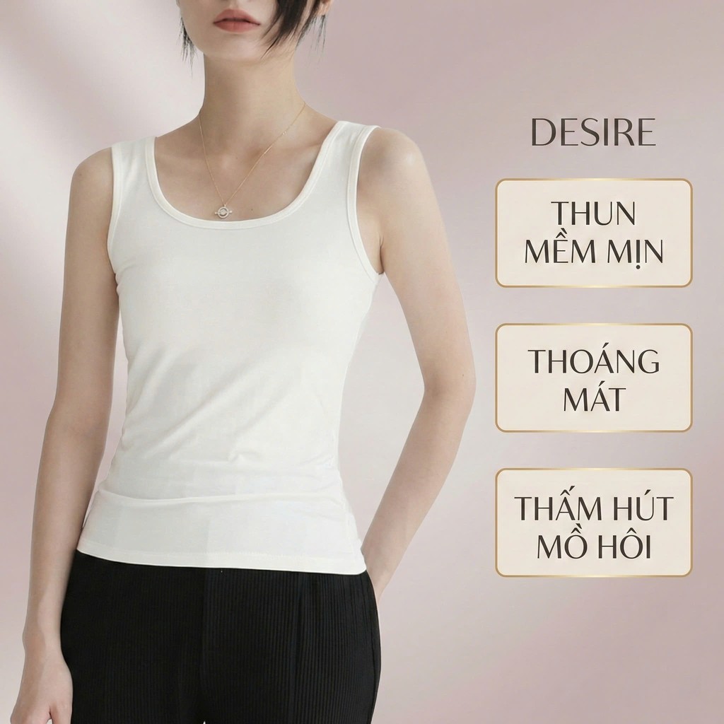 Desire Store, Áo Ba Lỗ Sát Nách Thun Modal (Gỗ sồi) mát mịn phong cách năng động ANN-060 image 3 of 26