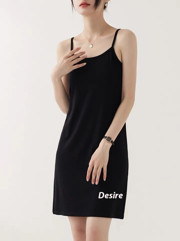 Desire Store, Váy hai dây Váy mặc lót chất thun modal (Gỗ sồi) dáng ôm body cổ ngang có TĂNG ĐƠ điều chỉnh DESIRE VN-062 image 12 of 30