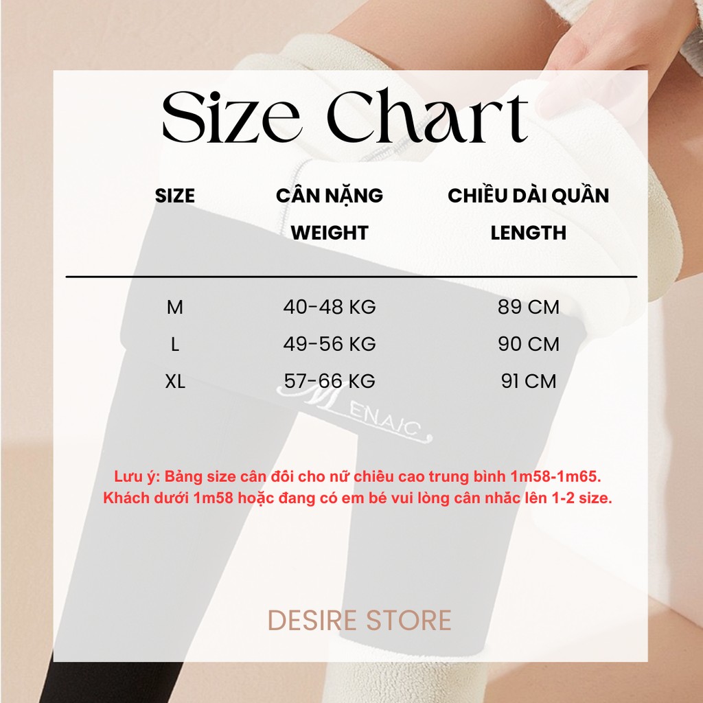 Desire Store, Quần legging M ENAIC lưng cao lót lông cừu nhung mịn giữ nhiệt mùa đông ấm áp định hình dáng QGN-9105014 image 10 of 13