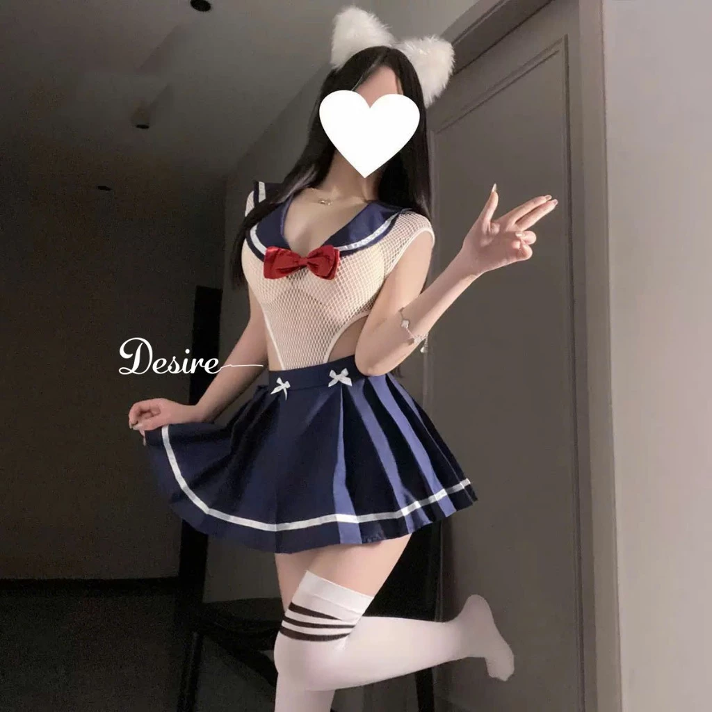 Desire Store, Set váy ngủ Bodysuit Cosplay NỮ SINH gợi cảm xuyên thấu DESIRE VN-6922 image 3 of 8