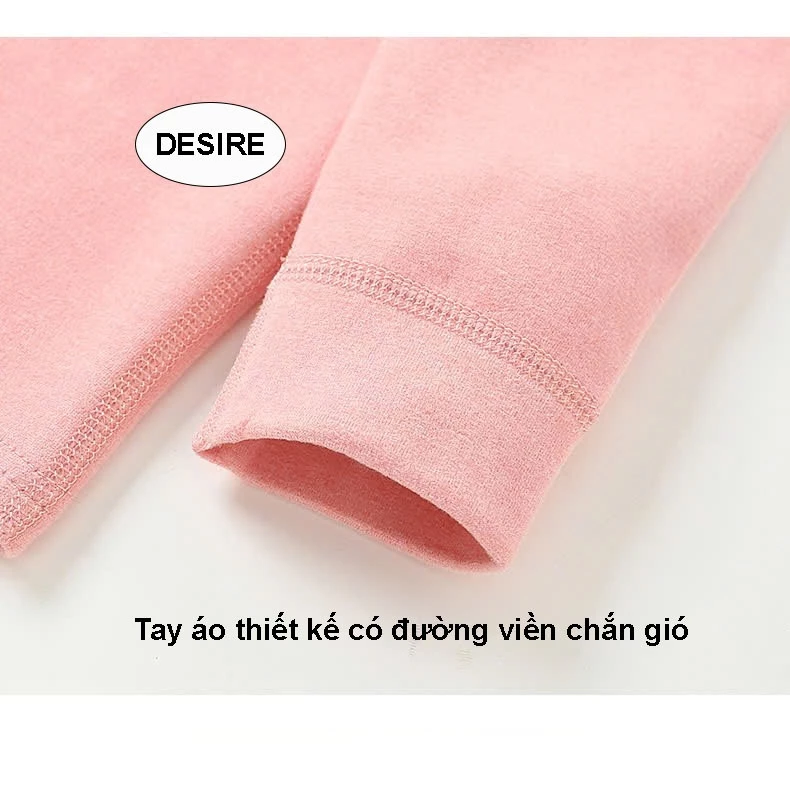 Desire Store, Đồ bộ giữ nhiệt trẻ em cổ tròn chất liệu vải nhung lót Len Cashmere siêu nhẹ mềm mại ấm áp DGN-005 image 2 of 12