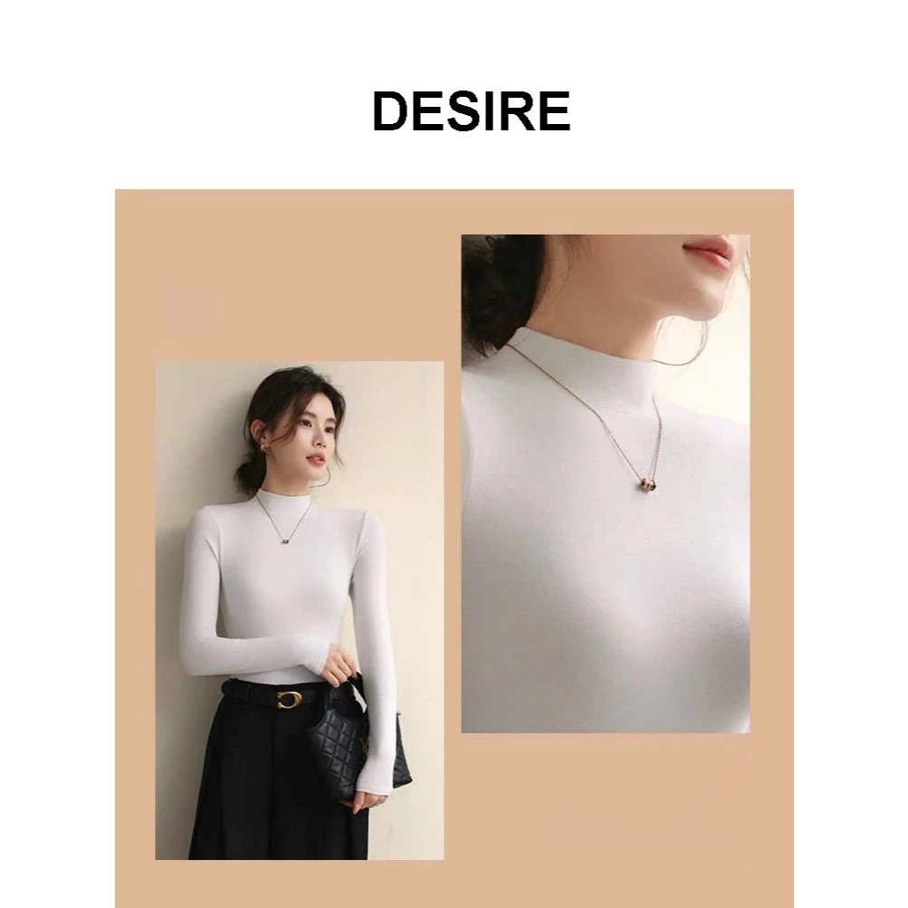 Desire Store, Áo Thun Cổ Lọ Dài Tay Giữ Ấm Mùa Đông, Chất Liệu Thun Lạnh Co Giãn 4 Chiều, Thời Trang Nữ Cao Cấp DESIRE K2219 image 5 of 11