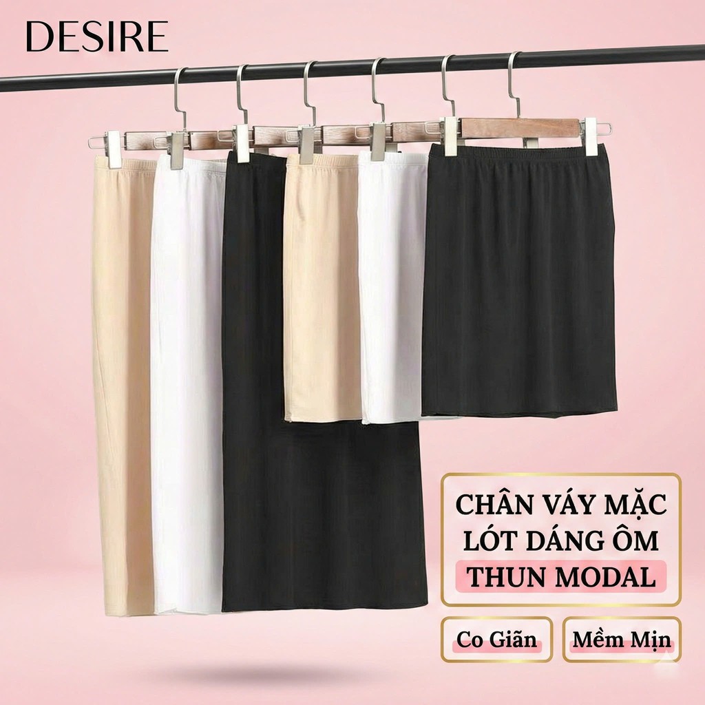 Desire Store, Chân váy lót dáng ôm Thun Modal (Gỗ sồi) co dãn mát mịn Chân váy mặc lót trong VNN-0098 image 9 of 13