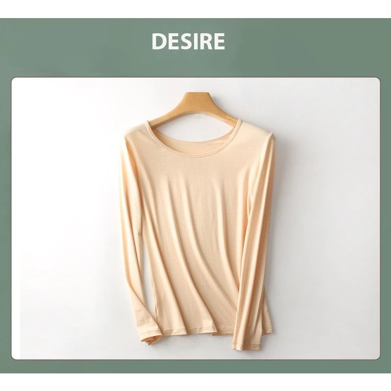 Desire Store, Áo dài tay ôm thun chất Vicose ủ kem chống nắng, lót trong giữ nhiệt mùa thu đa dụng A601- Q602 - Áo Da nhạt #601, L image 11 of 18