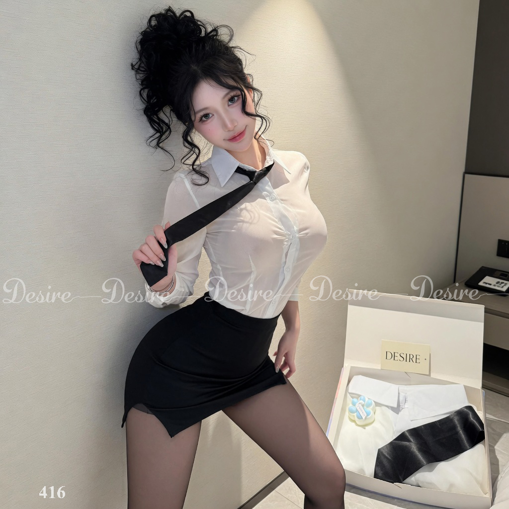 Desire Store, Bộ đồ ngủ hoá trang cosplay CÔ THƯ KÝ (có bigsize) hàng chính hãng GUIRUO QC loại 1 DESIRE- 6967 (SECRETARY Cosplay Lingerie/Sleepwear (Available in Plus Sizes) – DESIRE- 6967) image 5 of 14