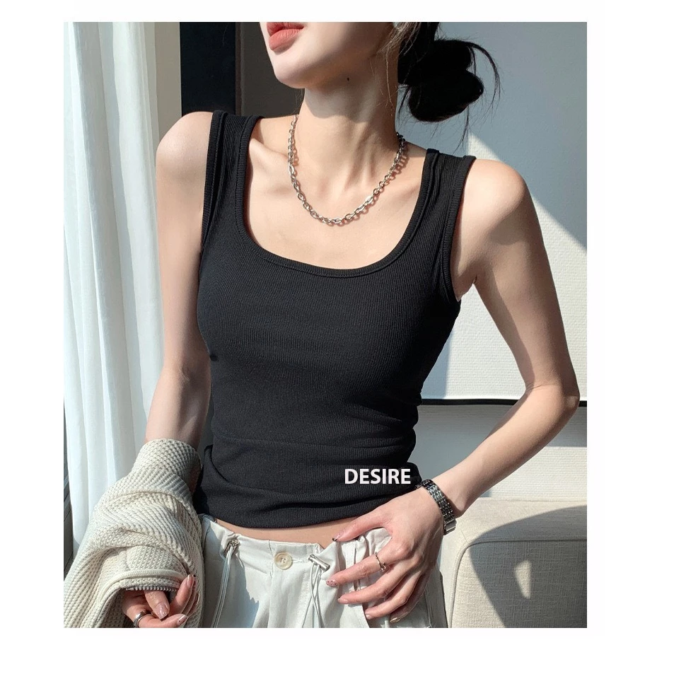 Desire Store, Áo ba lỗ dáng ôm cổ chữ U chất thun tăm mềm dày dặn phong cách năng động DESIRE AN-H237 image 8 of 13