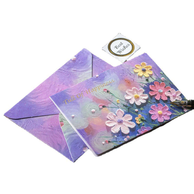 Desire Store, Thiệp kraft cao cấp tranh sơn dầu cao cấp (Bộ 1 thiệp 1 bì) chúc mừng sinh nhật, cảm ơn image 4 of 11