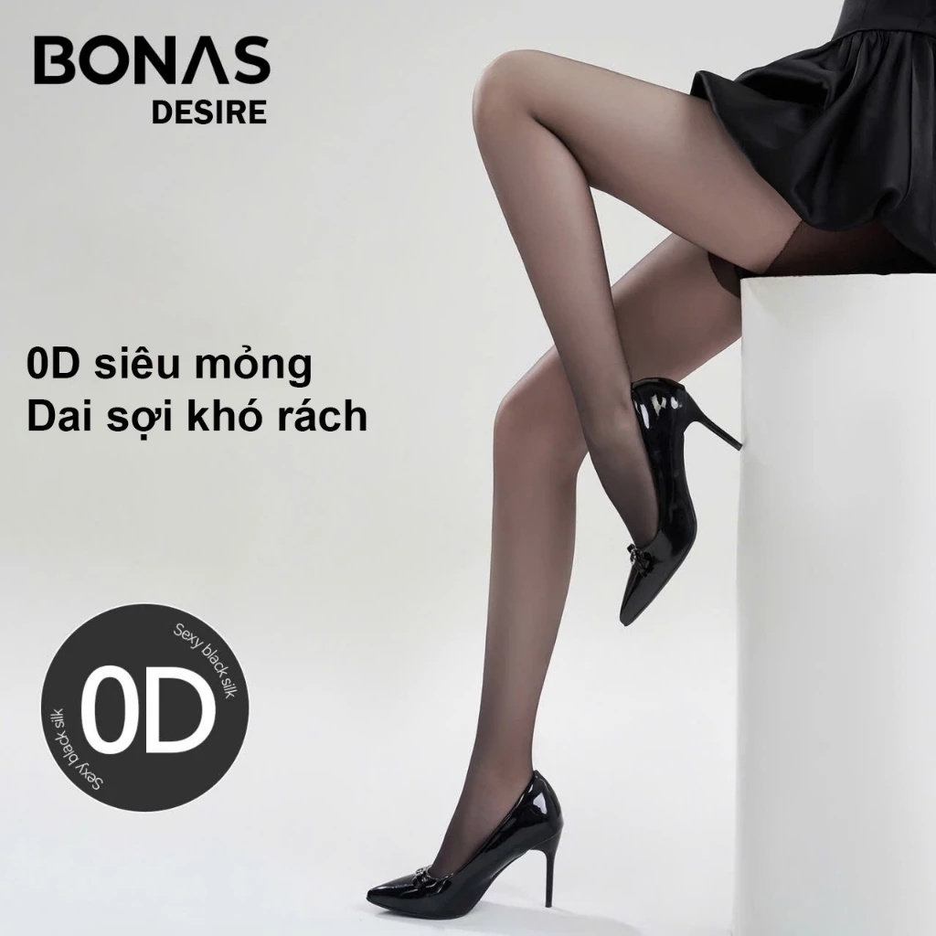 Desire Store, Quần tất BONAS CHÍNH HÃNG màu đen da nhạt 0D đũng quần liền mạch siêu mỏng tự nhiên thon gọn chân DS-1179 image 1 of 7
