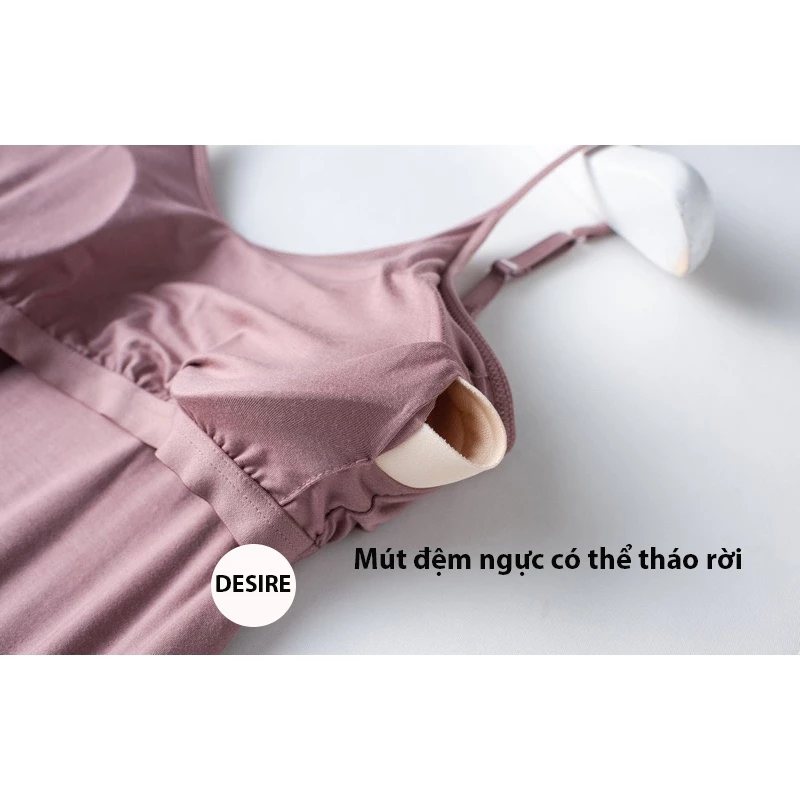 Desire Store, Váy đầm hai dây dáng dài sợi Vicose mềm mịn có đệm mút ngực DESIRE VN-077-1 image 3 of 13