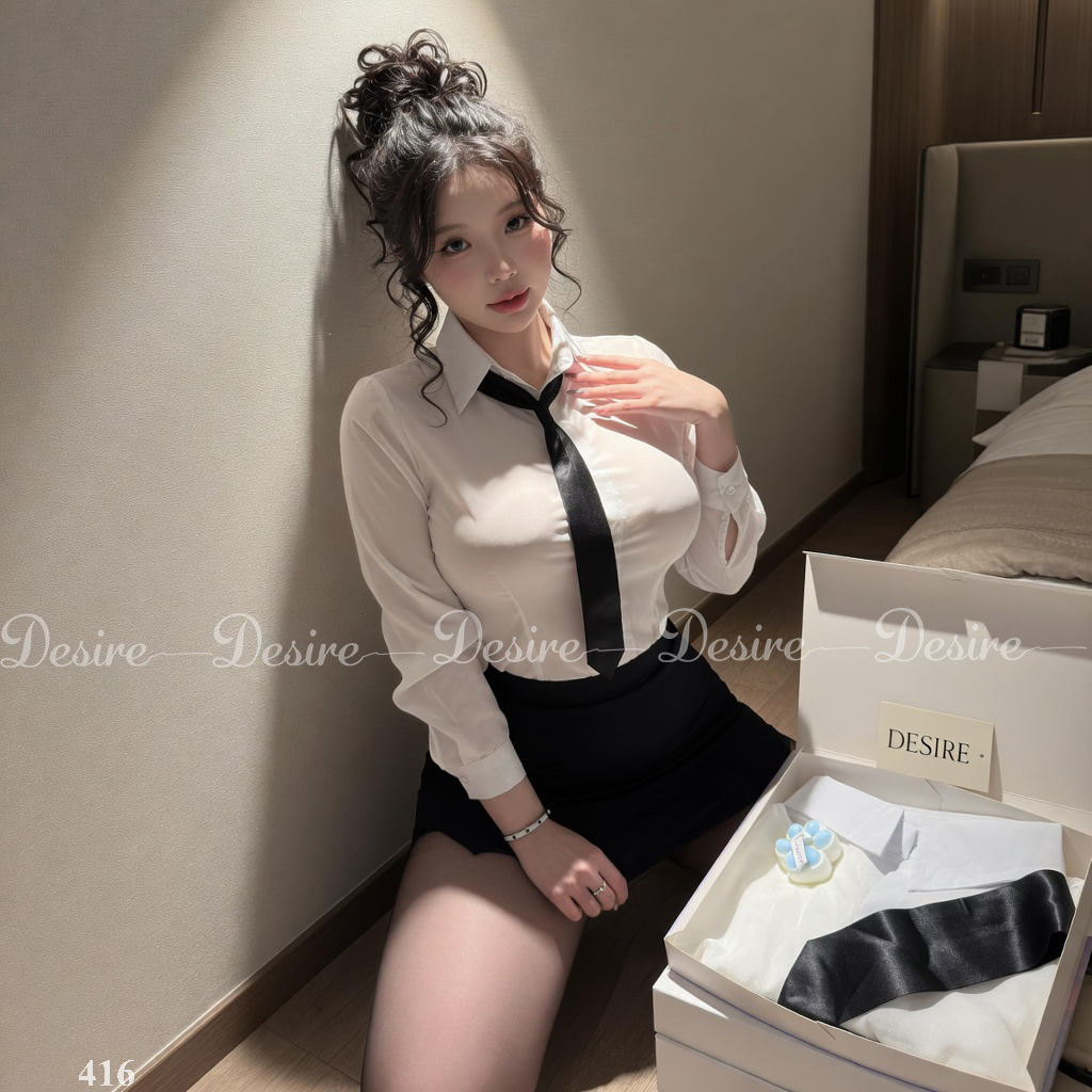Desire Store, Bộ đồ ngủ hoá trang cosplay CÔ THƯ KÝ (có bigsize) hàng chính hãng GUIRUO QC loại 1 DESIRE- 6967 (SECRETARY Cosplay Lingerie/Sleepwear (Available in Plus Sizes) – DESIRE- 6967) image 4 of 14