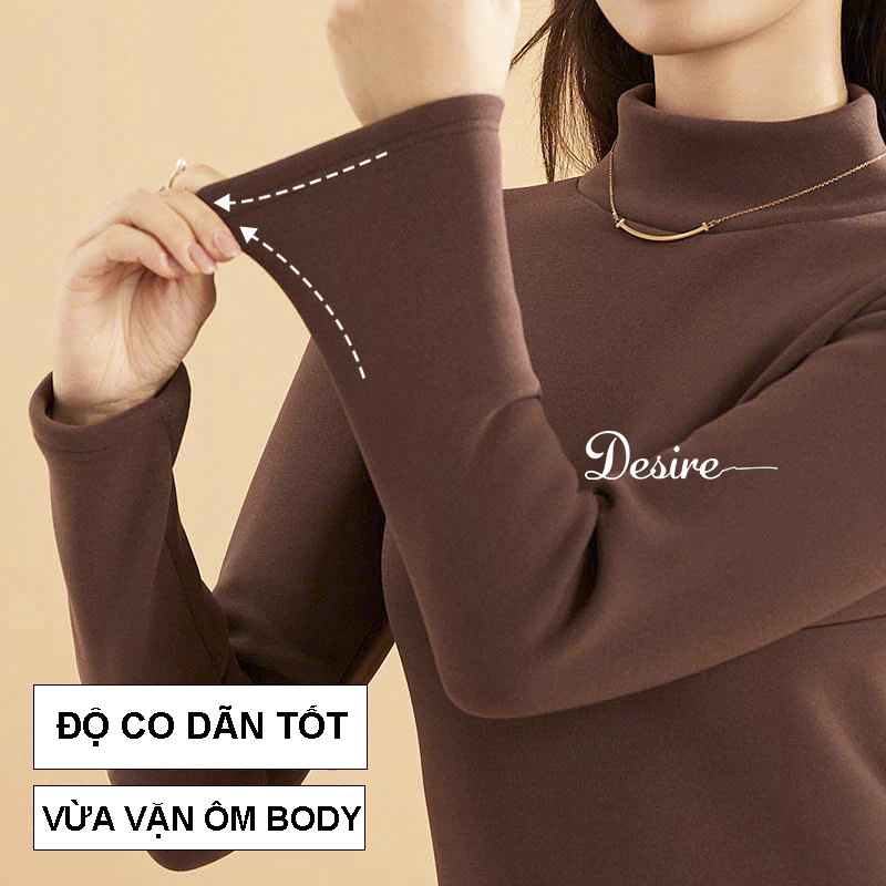 Desire Store, Áo cổ lọ giữ nhiệt mùa đông Dày lót Lông Cừu mềm mịn DESIRE K-801 image 2 of 12