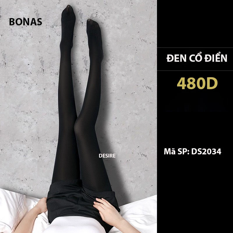 Desire Store, Tất quần loại dày cổ điển giữ ấm che khuyết điểm BONAS CHÍNH HÃNG 80D 200D 480D T-013 - 480D ĐEN (10-20°C) image 16 of 21