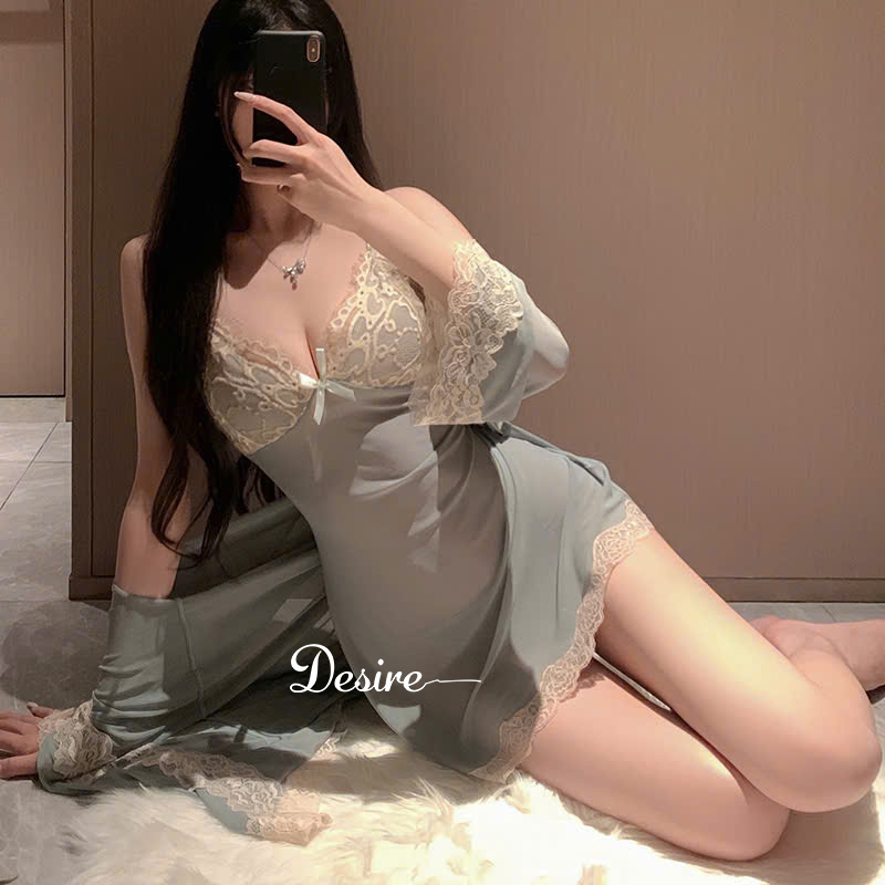 Desire Store, Set Váy ngủ ren, Áo choàng và Quần lót ren DESIRE VN-1078 image 3 of 15