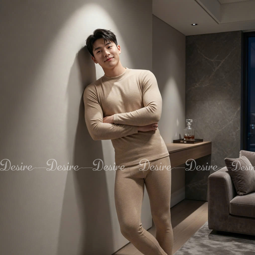 Desire Store, Đồ bộ giữ nhiệt nam lót Len Cashmere cổ cao ấm áp mùa đông cao cấp siêu nhẹ dành cho nam giới DGN-03 (Men's ultra-lightweight thermal set with warm cashmere-blend lining and high-neck design for winter. DGN-03) image 42 of 51
