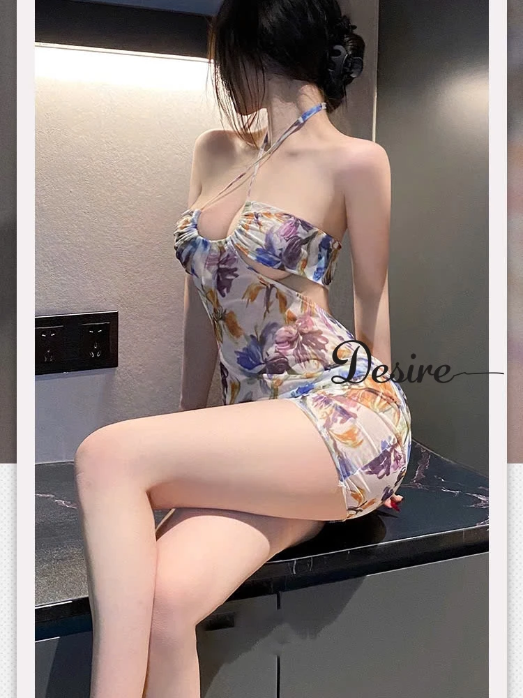 Desire Store, Váy ngủ lưới cột dây yếm hở lưng sexy phong cách bãi biển kèm quần chip DESIRE VN-6308 image 6 of 12
