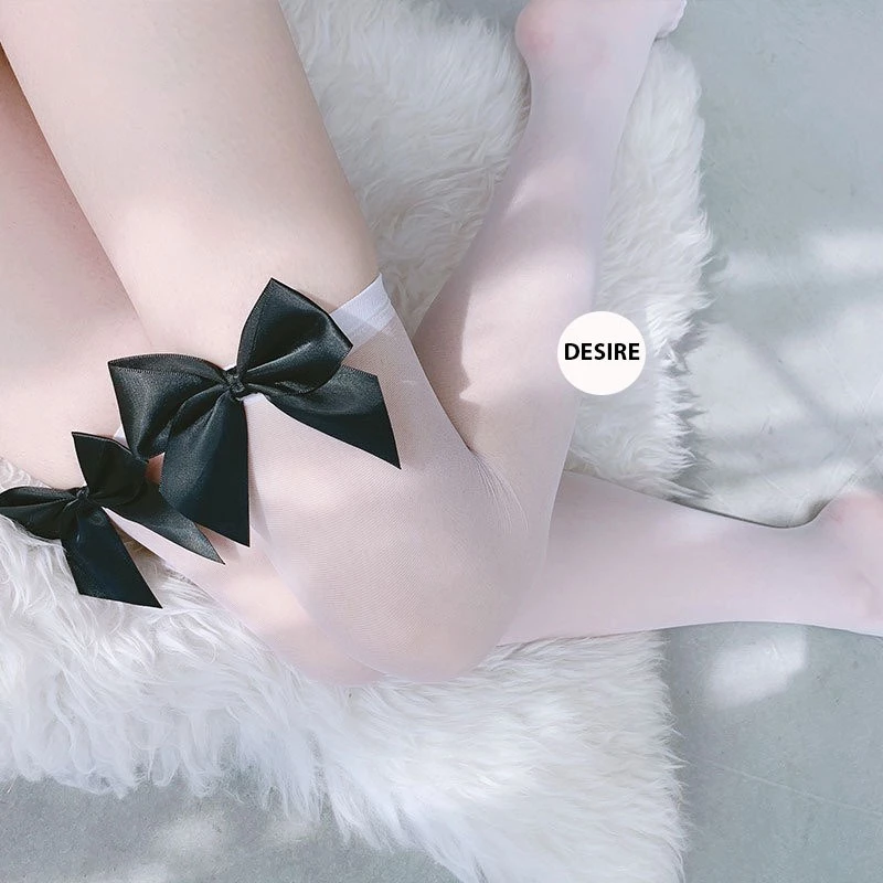 Desire Store, Tất lưới nữ ren nơ dài trên gối phong cách gợi cảm sexy cosplay phòng the DESIRE T-004 image 8 of 11