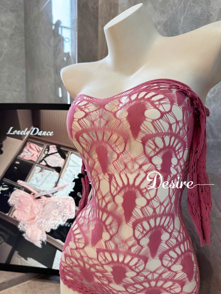 Desire Store, Váy Ngủ Nữ Sexy Ren Lưới Xuyên Thấu - Đầm Ngủ Ôm Body Trễ Vai Gợi Cảm Tôn Dáng DESIRE VN-7547 image 10 of 11