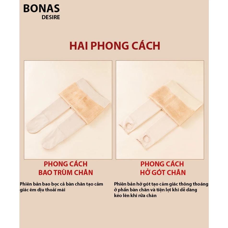 Desire Store, Quần Tất Nữ Dày Lót Lông Mềm Mại Ấm Áp Chính Hãng Bonas KW002 - Phù Hợp Mùa Đông image 8 of 18