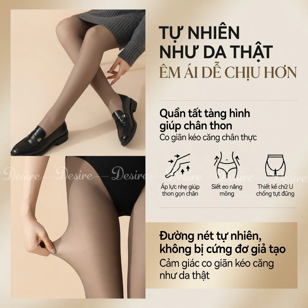 Desire Store, Quần Tất Nữ BONAS Đen Lót Da 80D - Quần Tất 1 Lớp Đánh Lừa Thị Giác Trong Suốt Che Khuyết Điểm SG102 (BONAS Women’s 80D Black Tights with Nude Lining – Single-Layer "Illusion" Tights for a Sheer, Flawless Look (Model SG102)) image 4 of 8