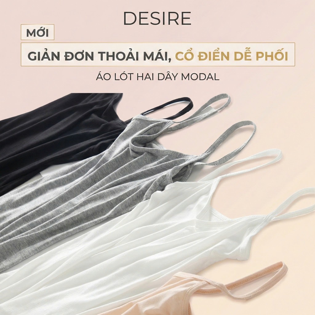 Desire Store, Áo lót hai dây thun Modal (Gỗ sồi) mềm mịn thấm mồ hôi ANN-0021 image 4 of 18